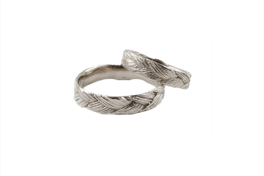 Braid Wedding Ring - White Gold thick braid