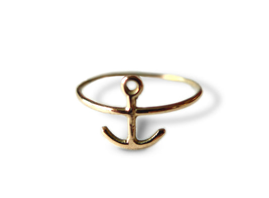 Anchor Midi Ring - Gold