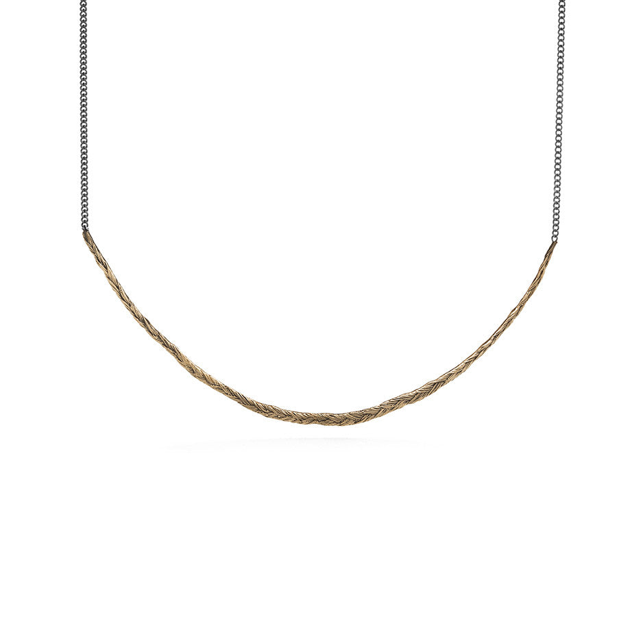 Braid Necklace - Single thin bronze braid
