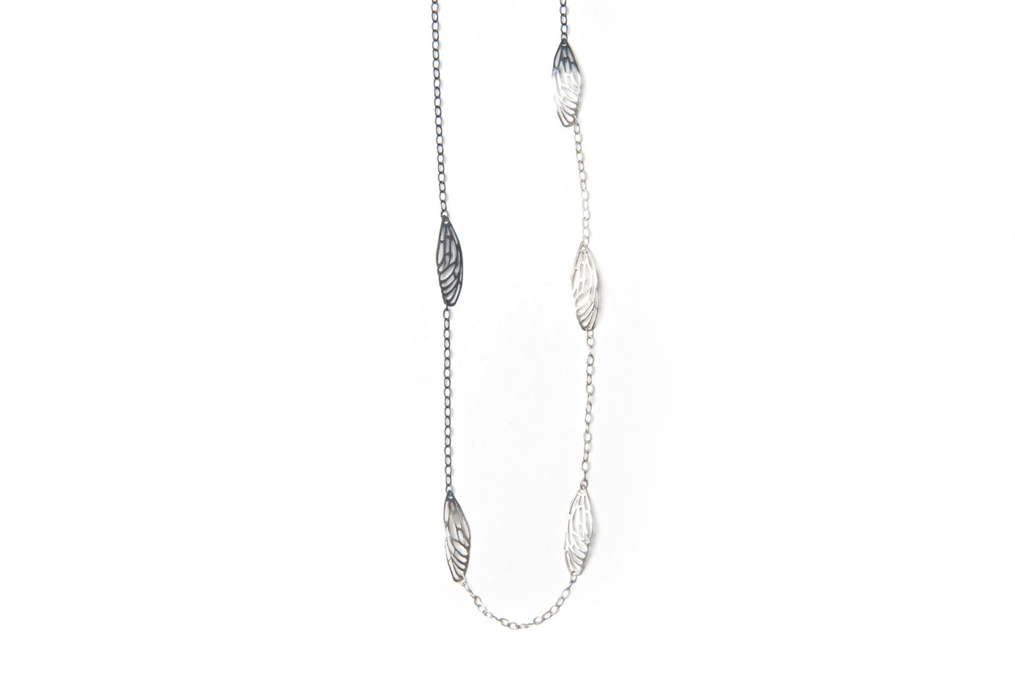 Scarab Necklace - Silver wings